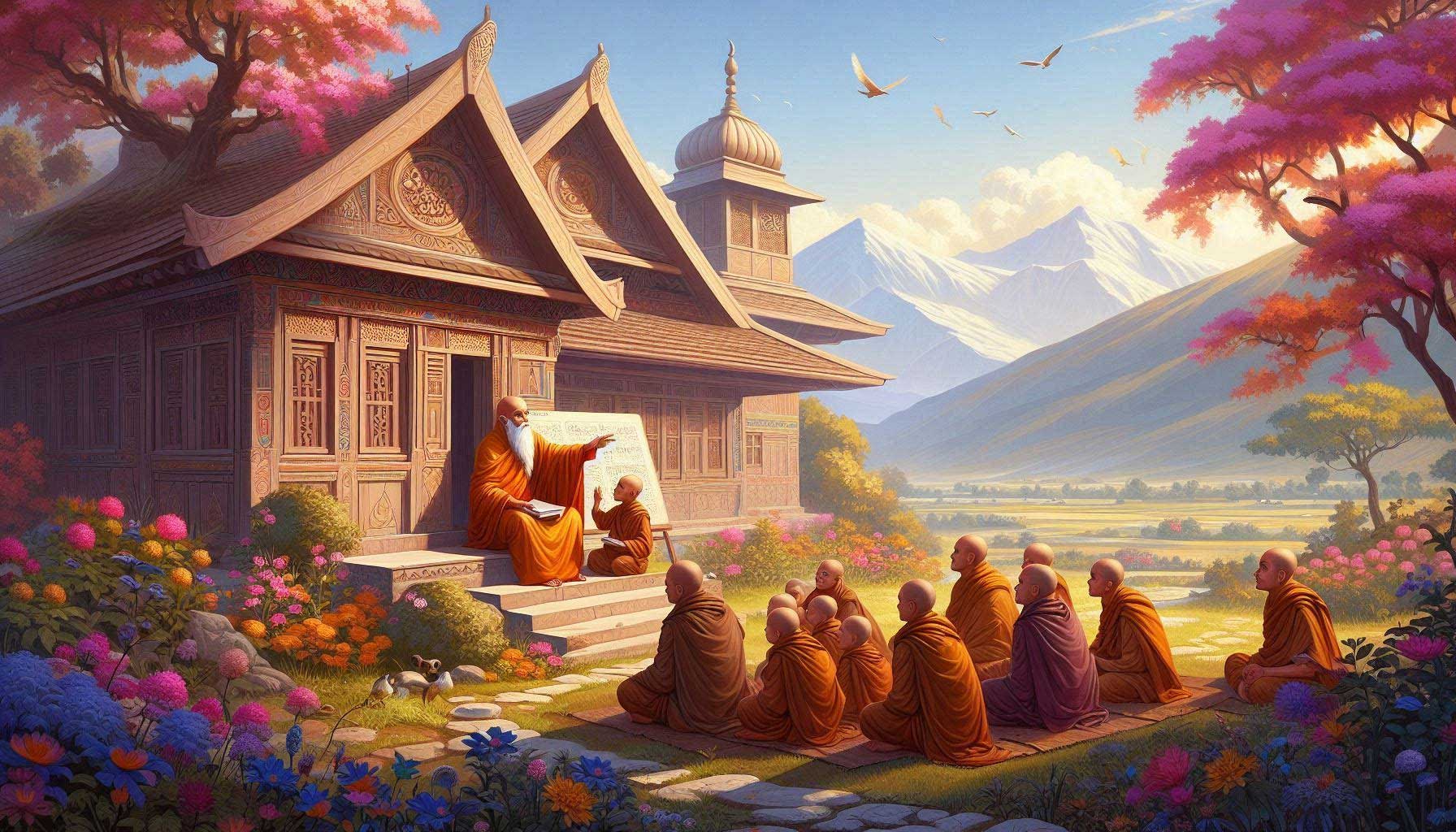 Sadhu teaching disciples