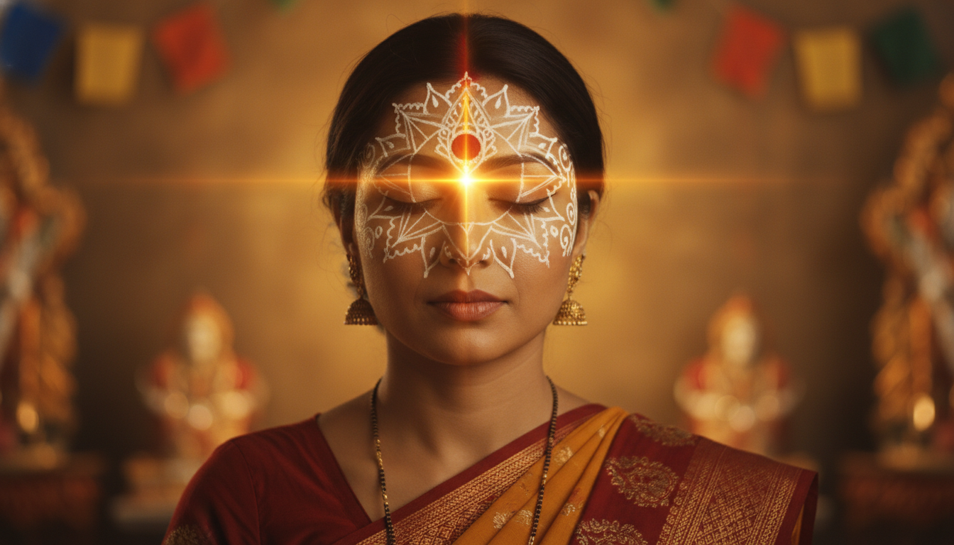 Bindi of hindu woman