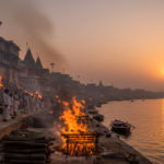 Hindu cremation ceremony at Varanasi ghat