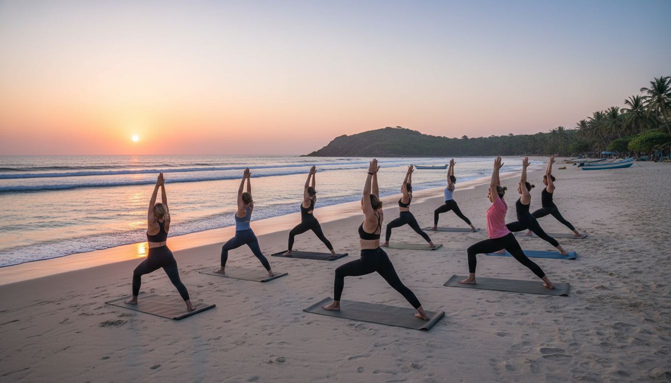Yoga at sea beach